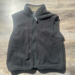 Vintage Early Winters Fleece Vest Mens Large Black‎ Gorpcore Made in USA Zip Up